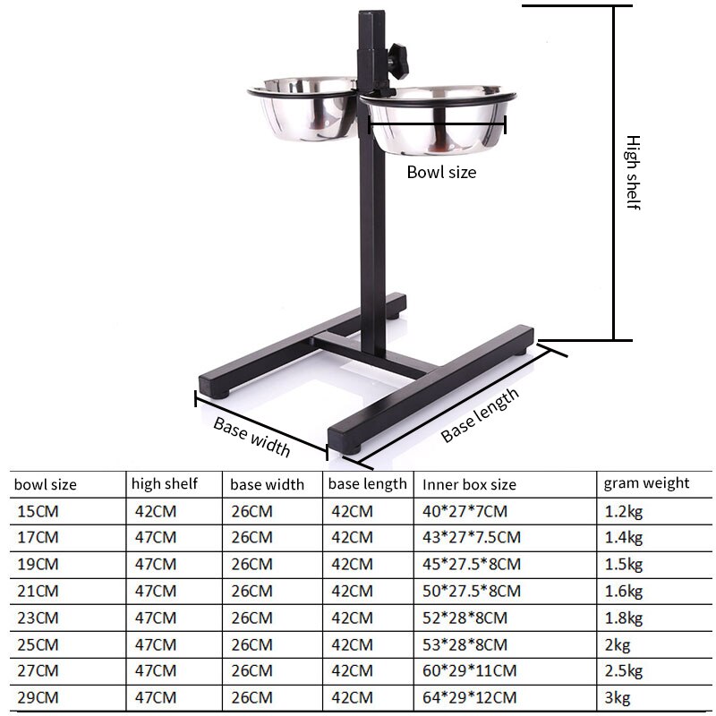 Stainless Steel Adjustable Height Dog Bowl